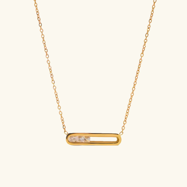 Gold Plated Cubic Zirconia Minimalist Pendant Necklace for Women