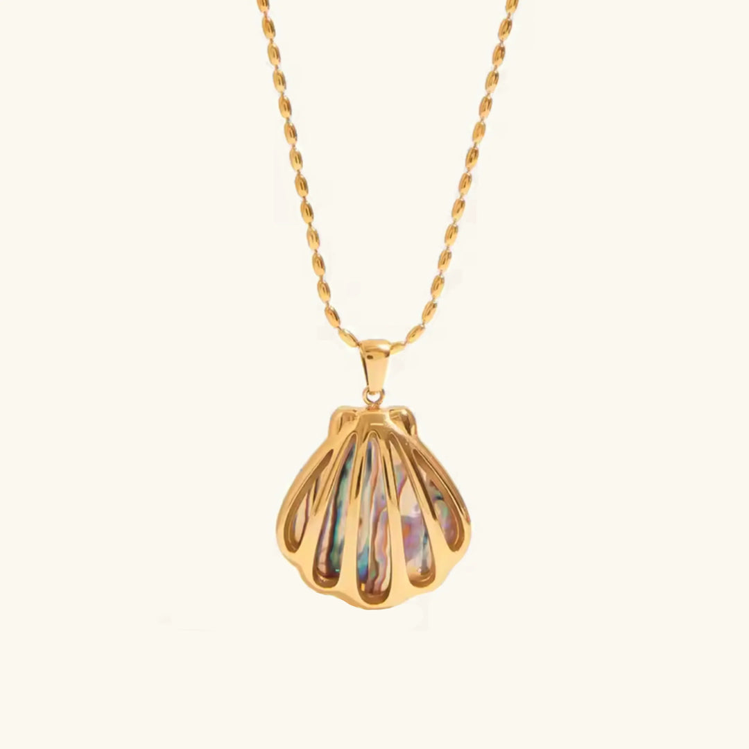 Gold-Plated Seashell Pendant Necklace for Women