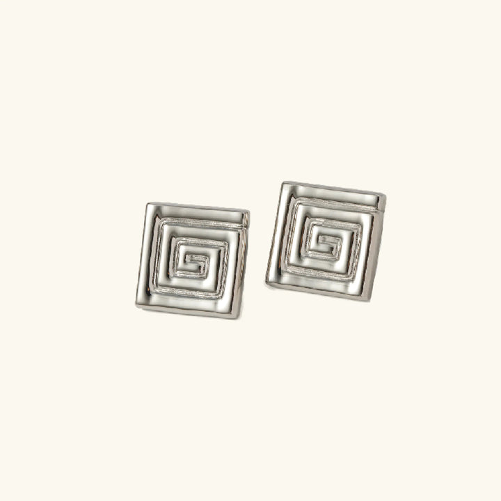 Gold-Plated Spiral Earrings with Waterproof Stainless Steel