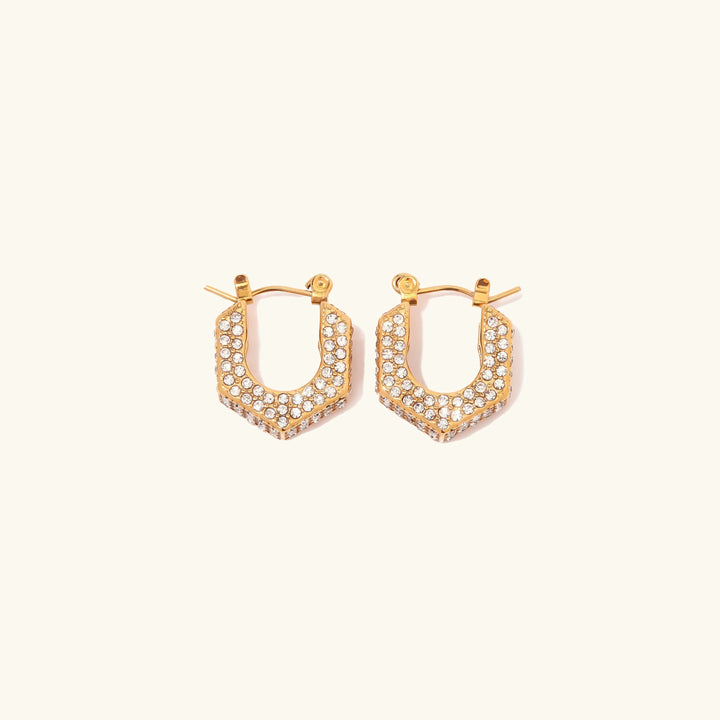 Gold-Plated Cubic Zirconia Huggie Earrings