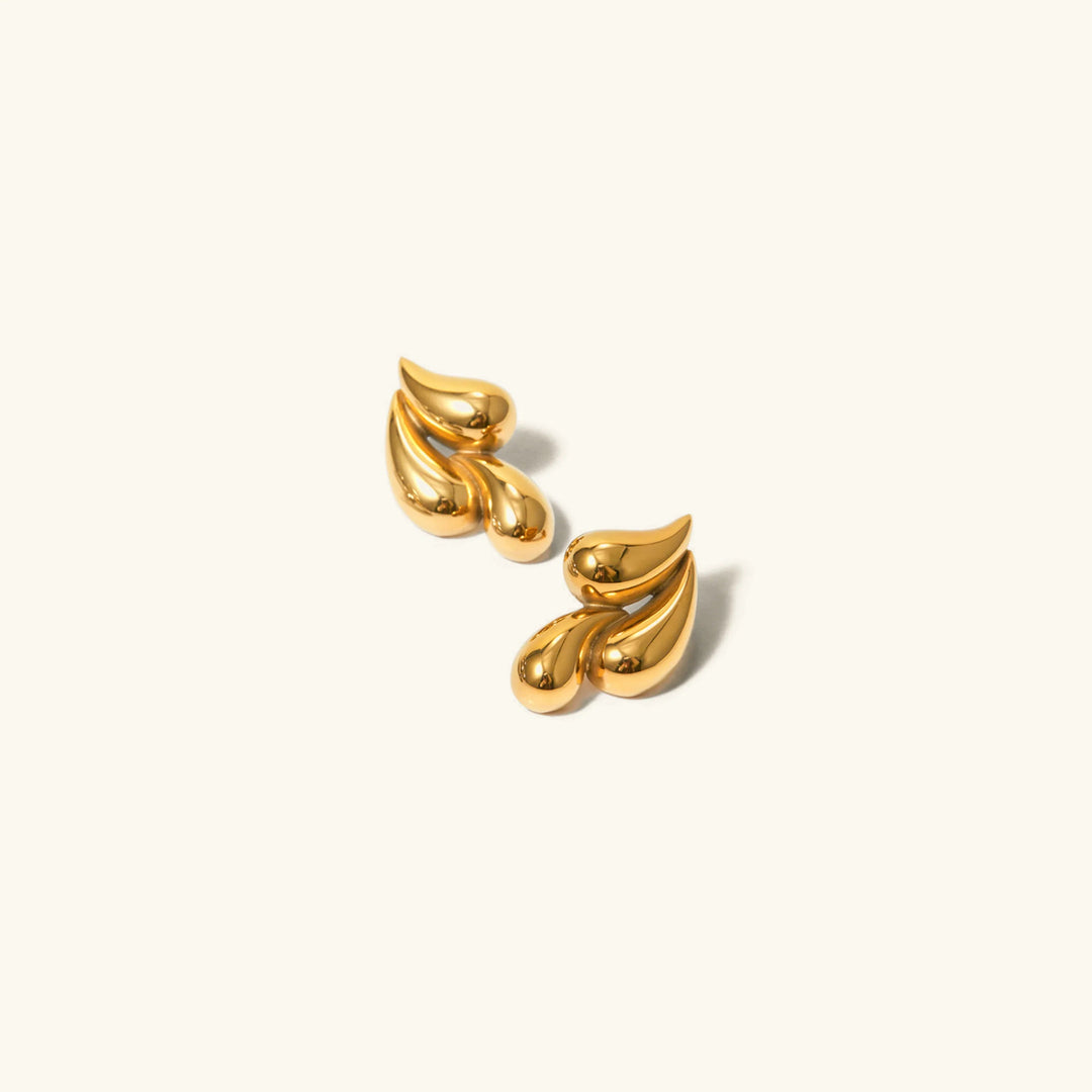 Gold-Plated Waterdrop Cluster Earrings with Modern look