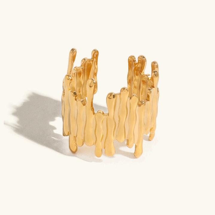 Gold Plated Abstract Statement Ring for Women