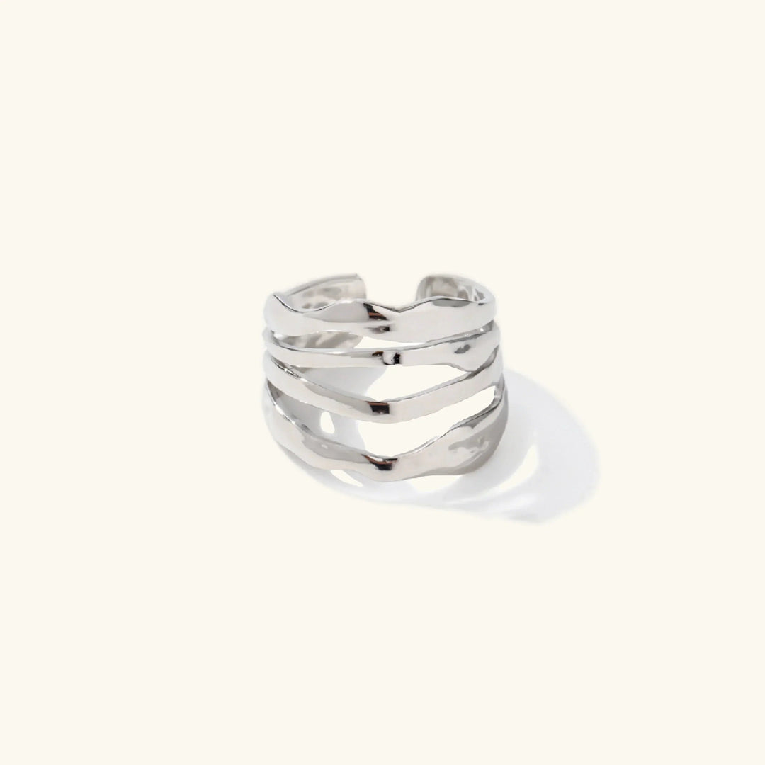 Gold-Plated Adjustable Ring with Stainless Steel