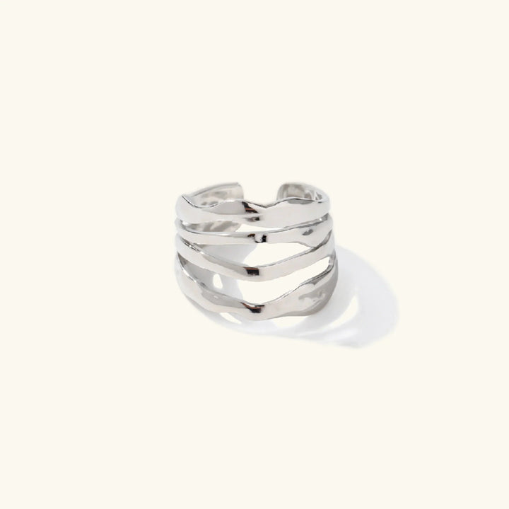 Gold-Plated Adjustable Ring with Stainless Steel