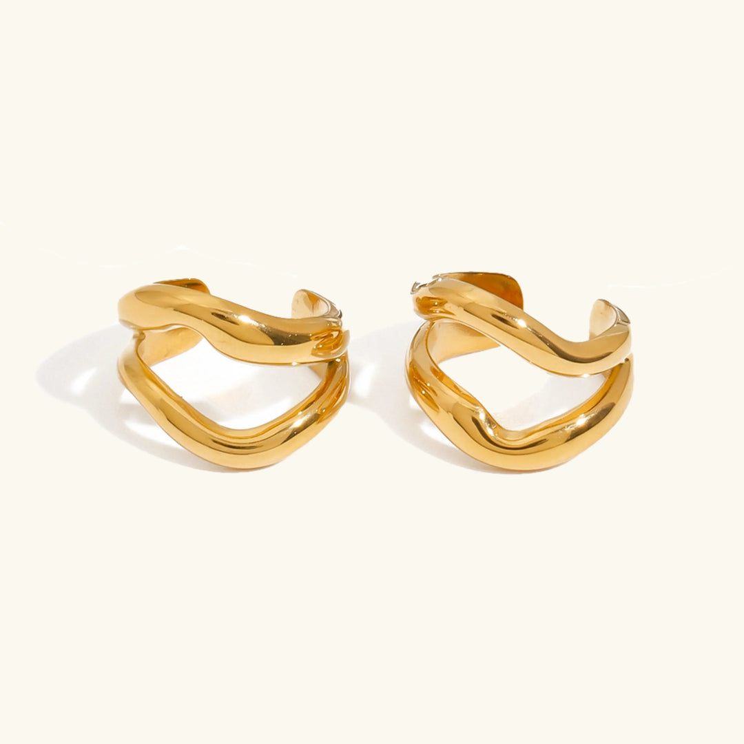 Gold Plated Stainless Steel Ear Cuff Earrings for Women