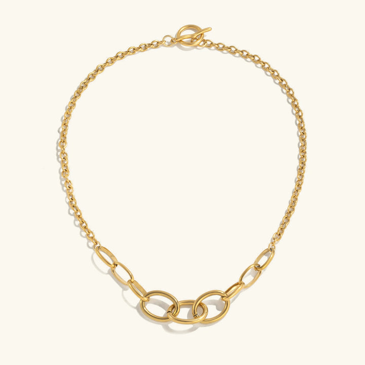 Gold Plated Chain Necklace with Toggle Clasp