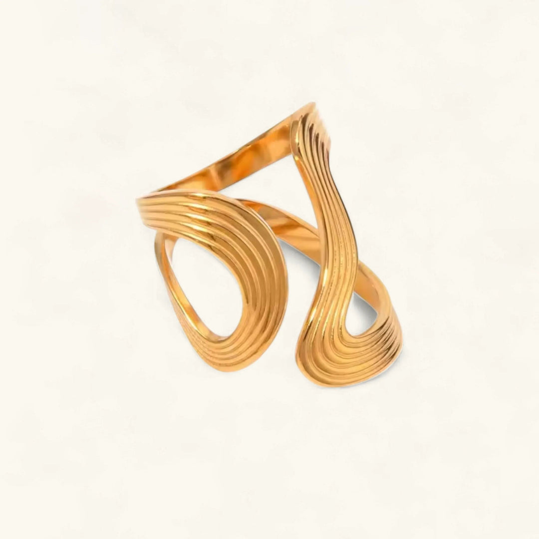 Gold Plated Stainless Steel Statement Ring for Women