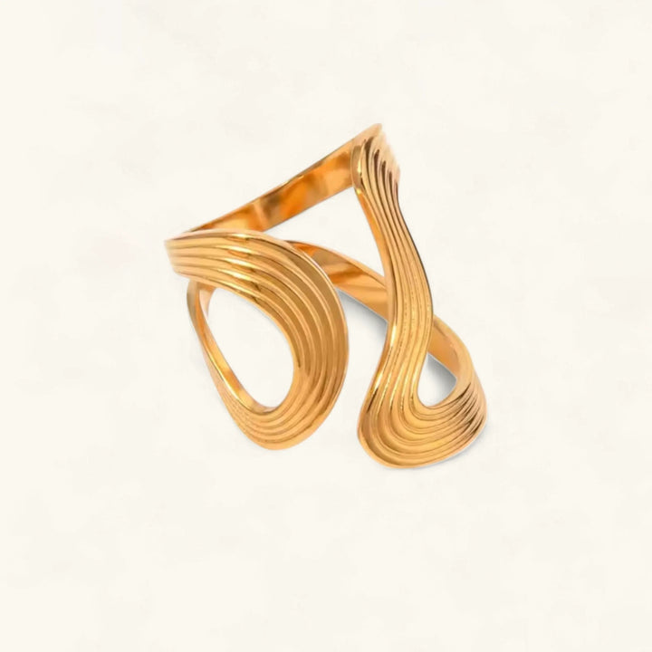 Gold Plated Stainless Steel Statement Ring for Women