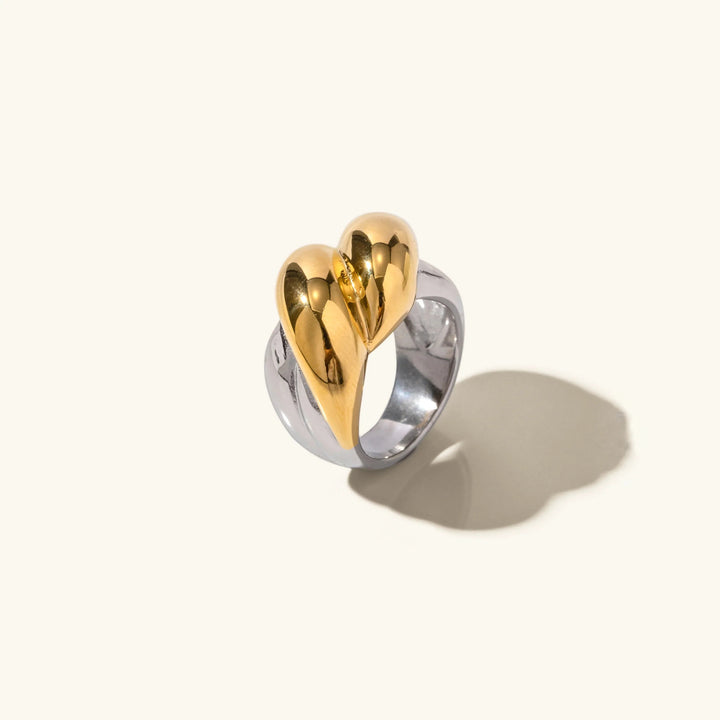 Gold Silver Two-Tone Ring Designed for Elegance