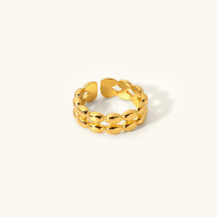 Gold-Plated Beaded Ring – Hypoallergenic, Water-Resistant Everyday Luxury