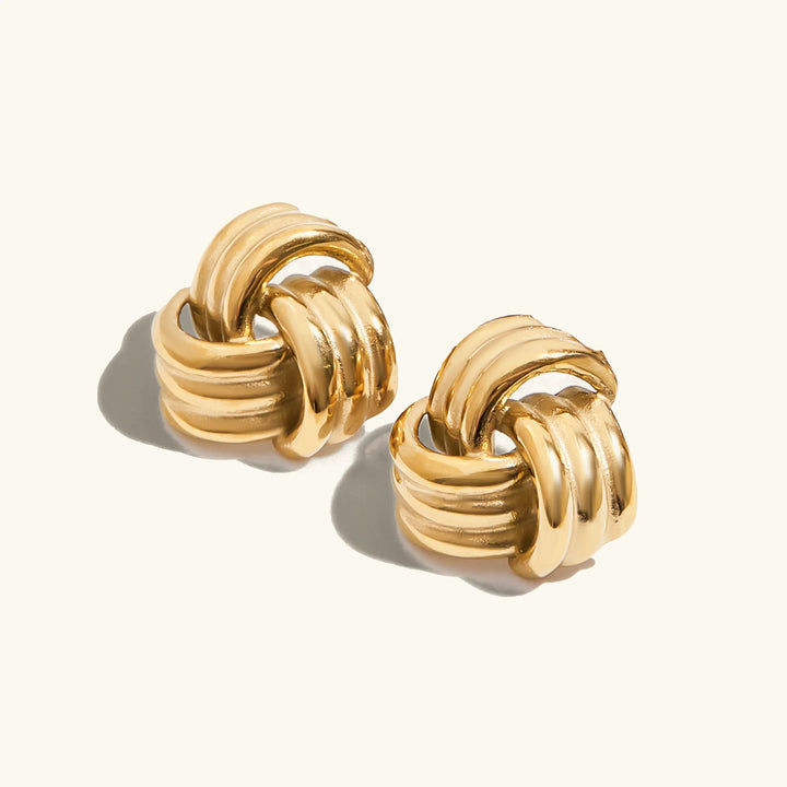 Gold Plated Statement Stud Earrings for Women