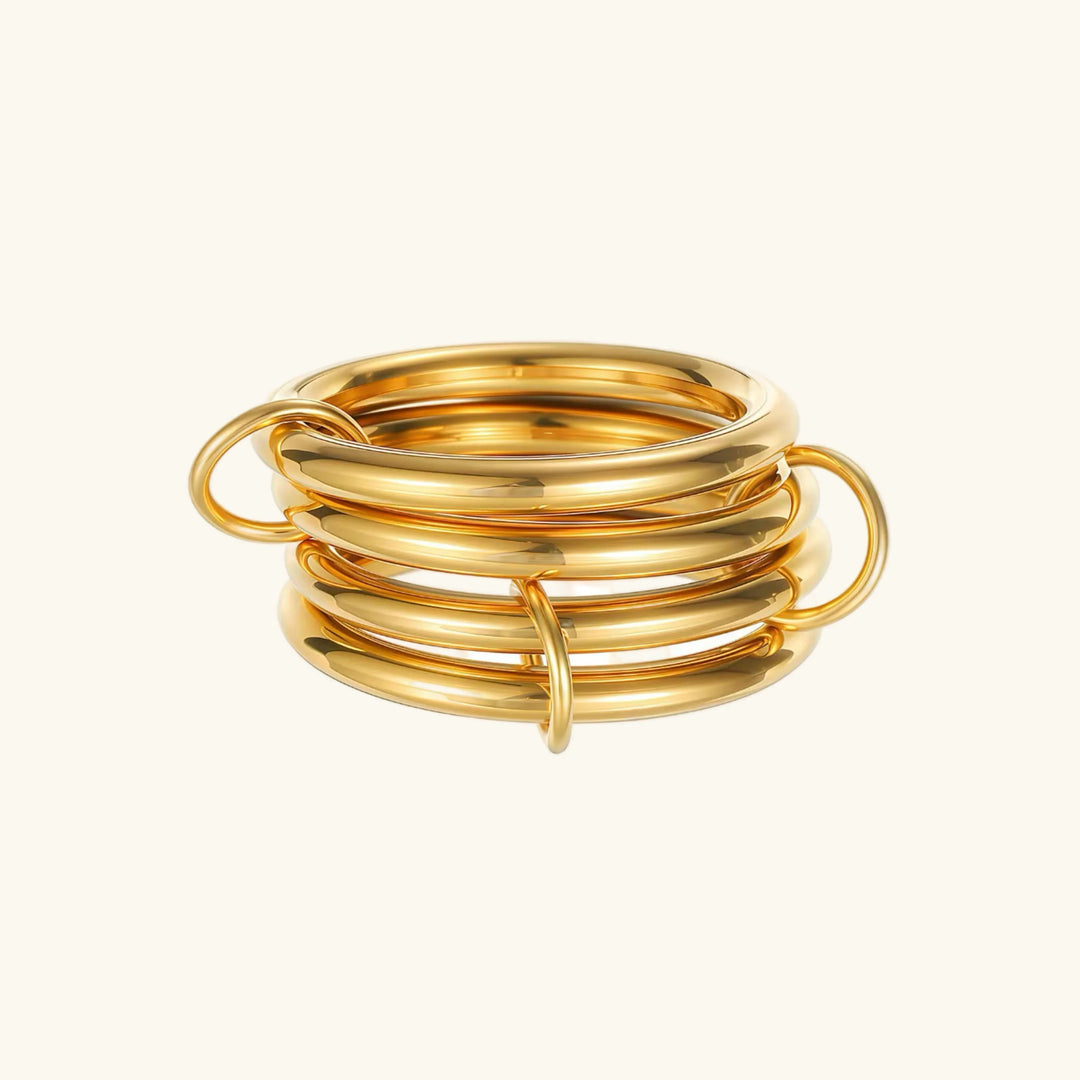 Gold-Plated Two-Tone Stacked Ring