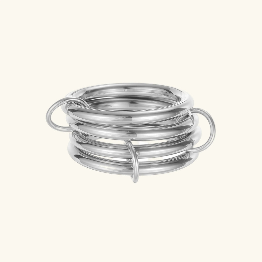 Gold-Plated Two-Tone Stacked Ring