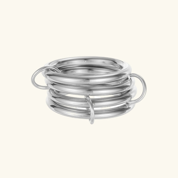 Gold-Plated Two-Tone Stacked Ring