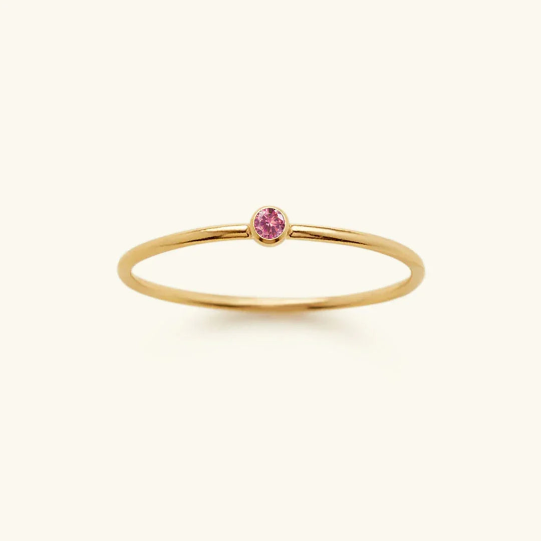 Gold-Plated Crystal Stackable Ring for Women