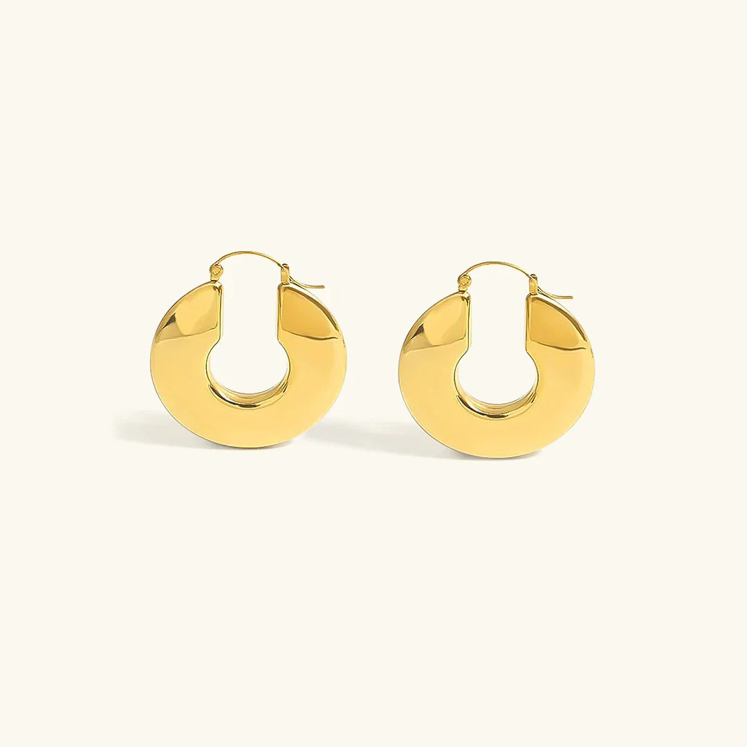 Gold-Plated Chunky Hoop Earrings for Women