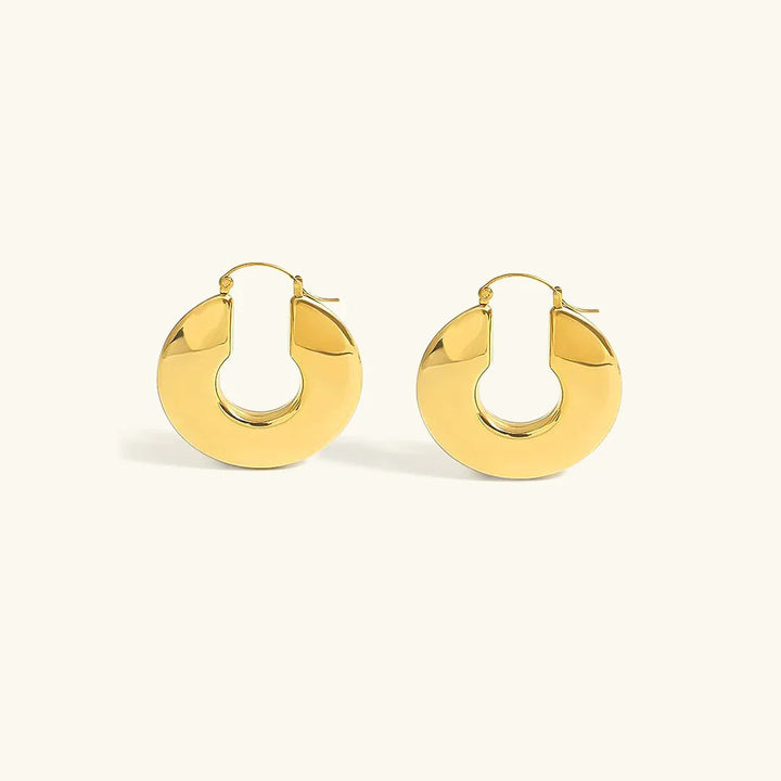 Gold-Plated Chunky Hoop Earrings for Women