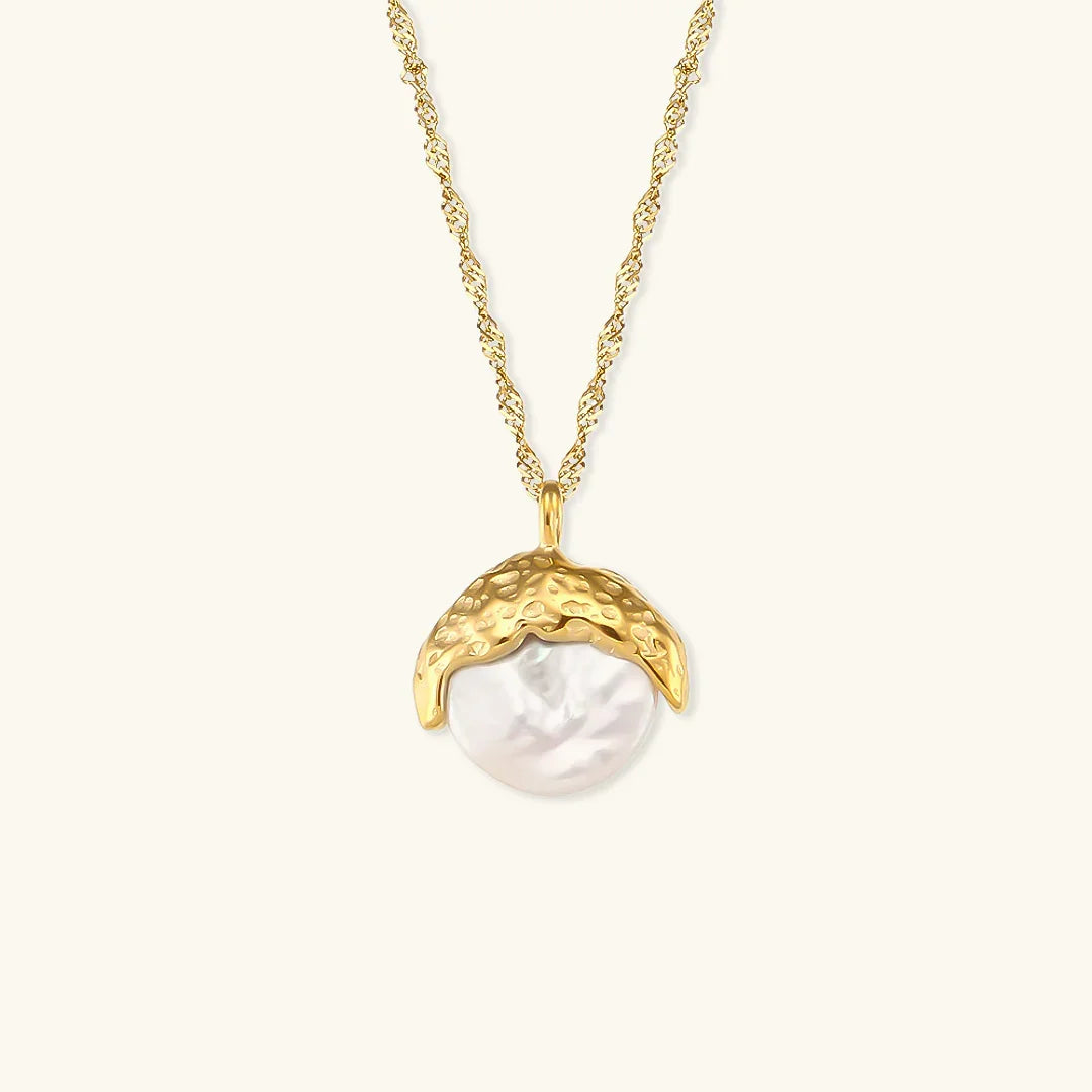 Gold-Plated Faux Pearl Necklace For Women