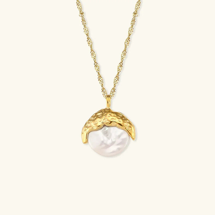 Gold-Plated Faux Pearl Necklace For Women