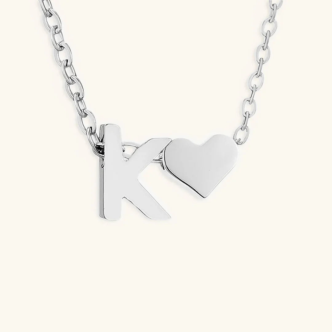 Gold-Plated Initial Heart Pendant Necklace