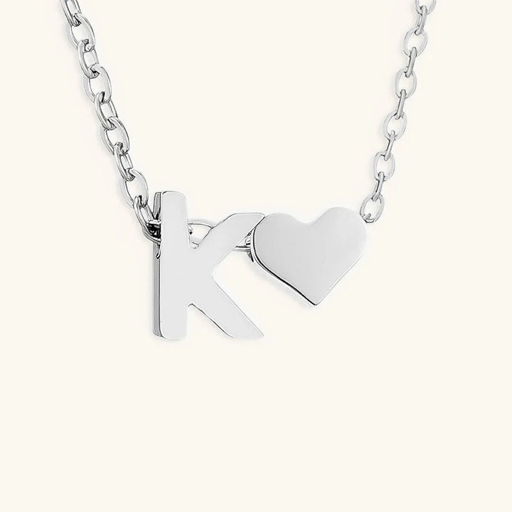 Gold-Plated Initial Heart Pendant Necklace
