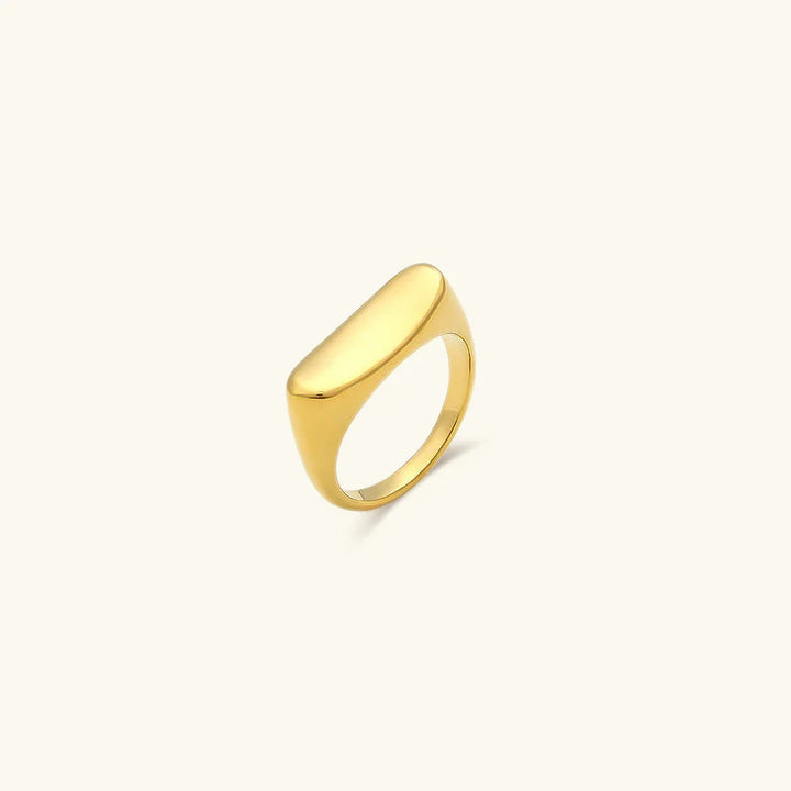 Gold-Plated Stainless Steel Statement Ring for Women