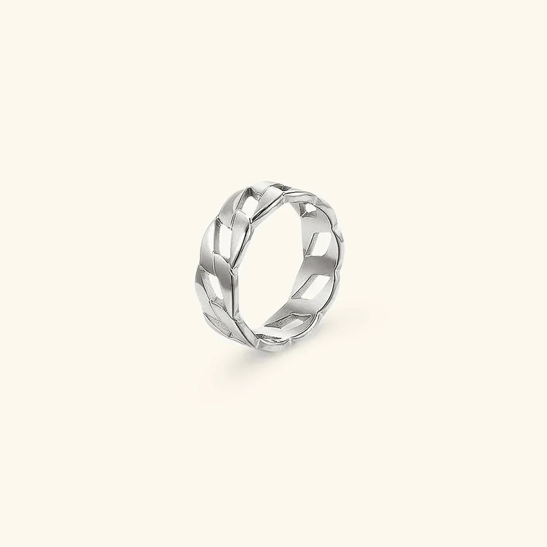 Gold-Plated Cuban Link Ring for Women