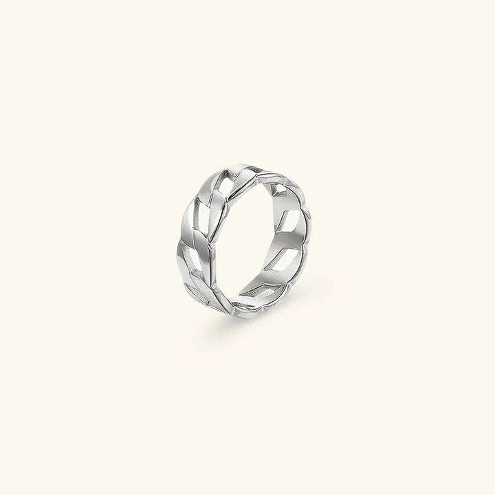 Gold-Plated Cuban Link Ring for Women