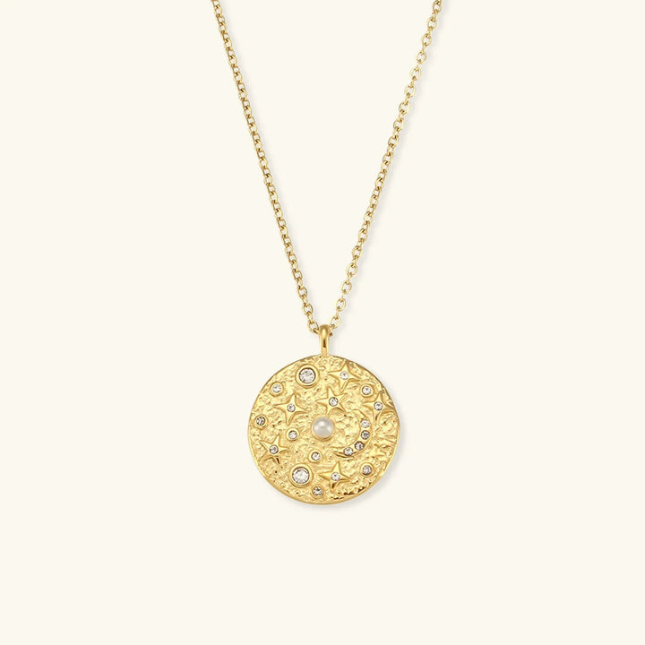 Gold-Plated Cosmic Pendant Necklace For Women