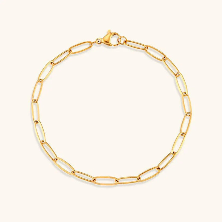 Gold-Plated Link Chain Bracelet for Women
