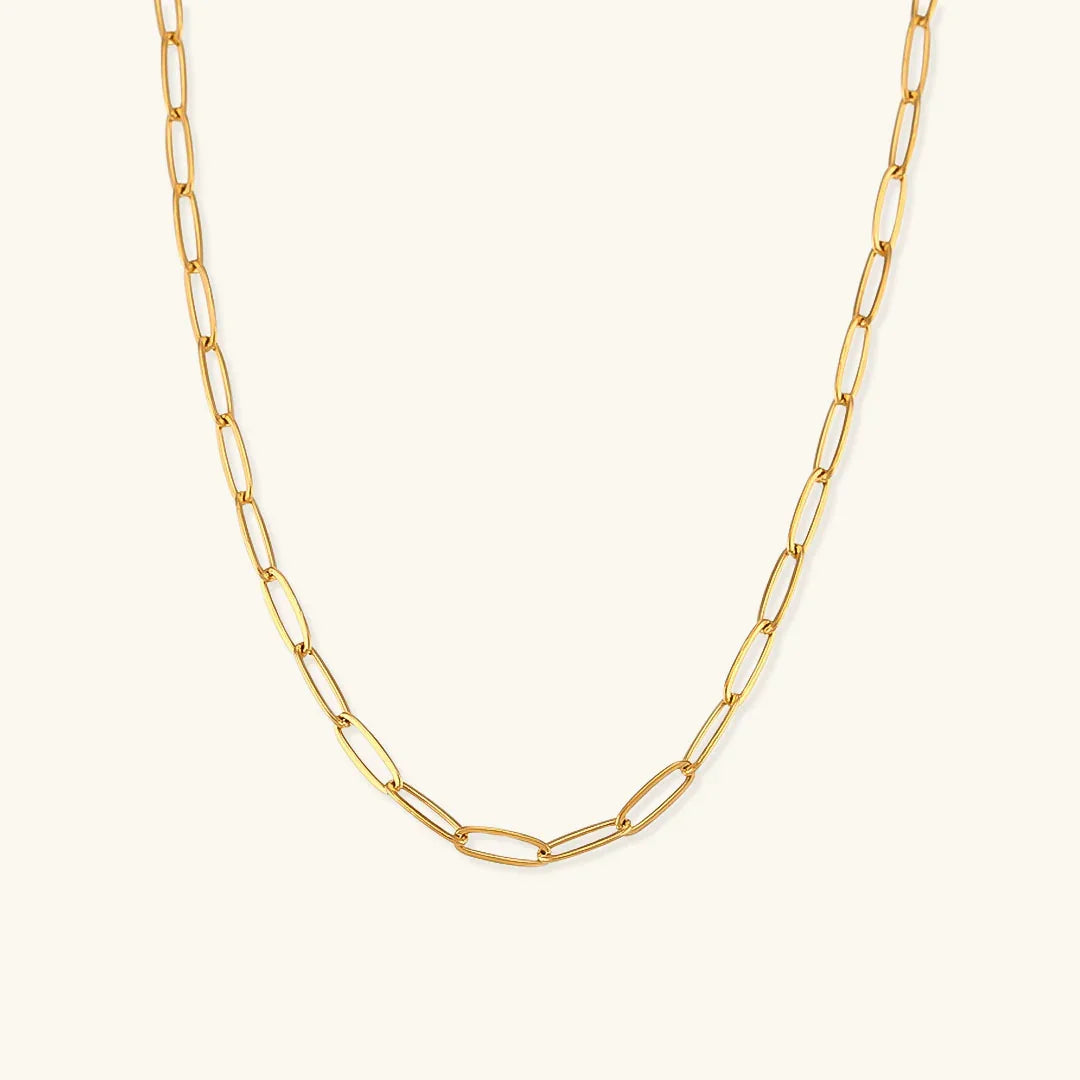 Gold-Tone Elongated Link Chain Necklace