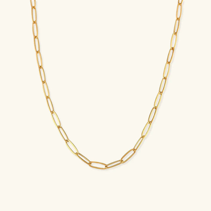 Gold-Tone Elongated Link Chain Necklace