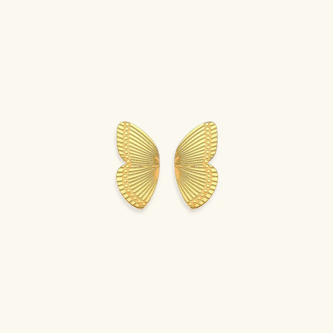 Gold-Plated Butterfly Stud Earrings For Women