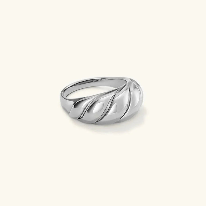 Gold-Plated Chunky Croissant Statement Ring for Women