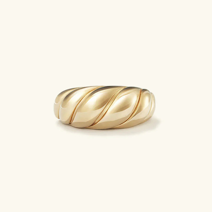 Gold-Plated Chunky Croissant Statement Ring for Women