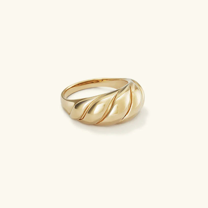 Gold-Plated Chunky Croissant Statement Ring for Women