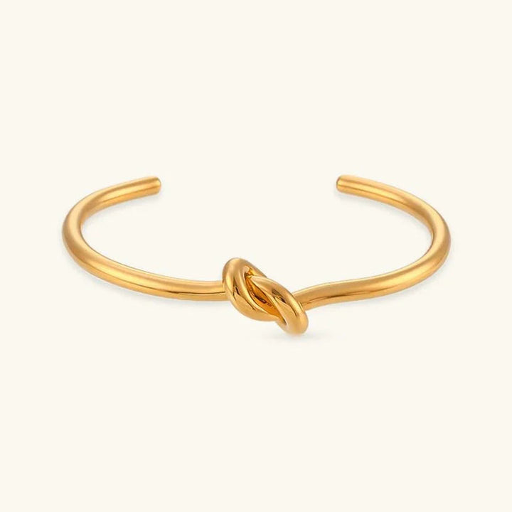 Gold-Plated Knot Cuff Bracelet for Women