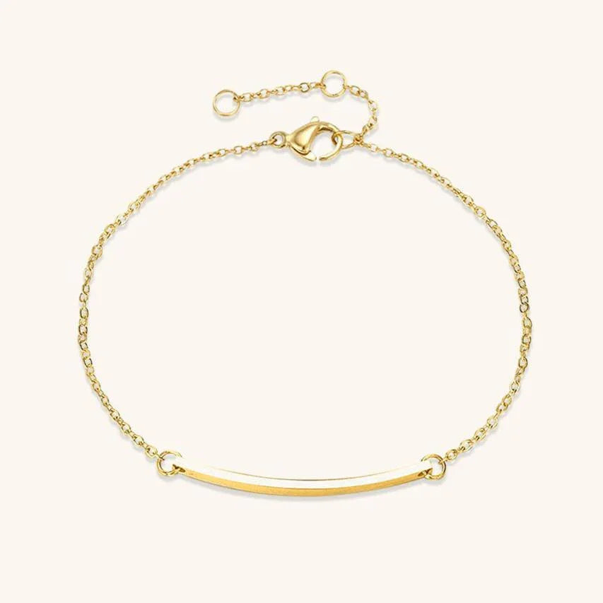 Gold-Plated Bar Bracelet for Women