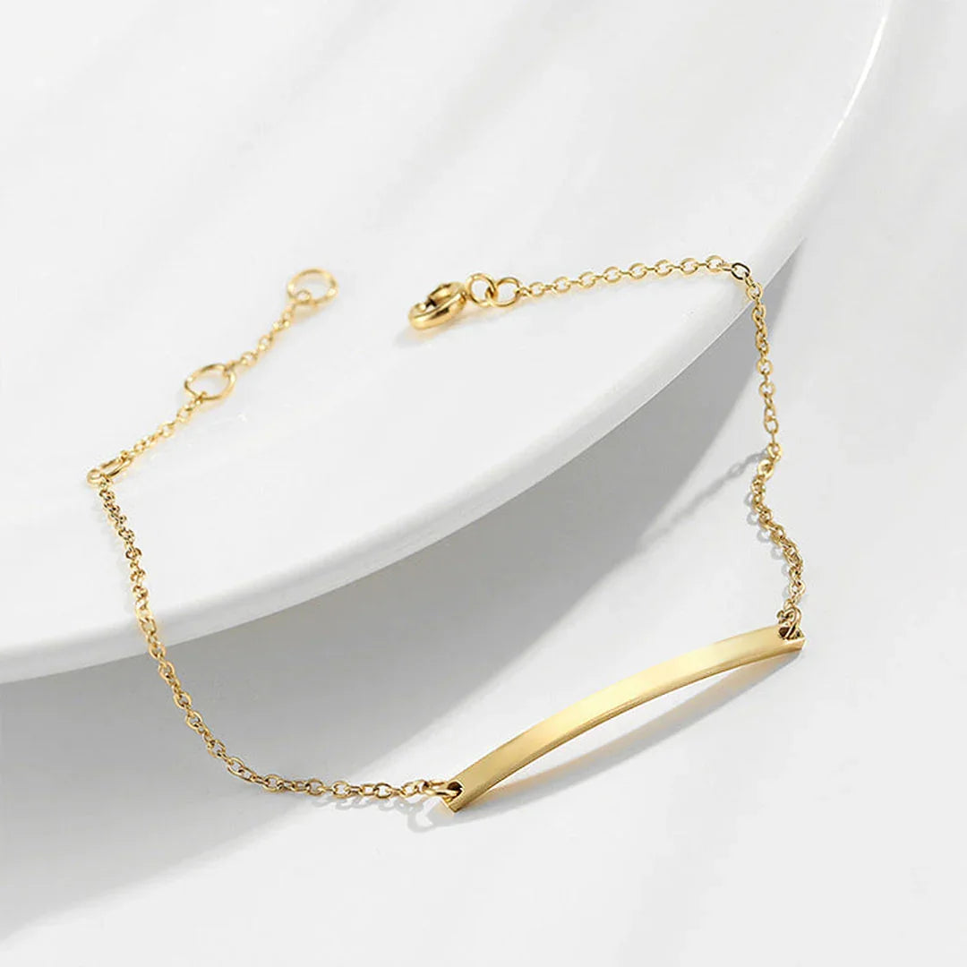 Gold-Plated Bar Bracelet for Women