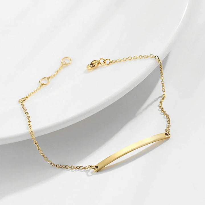Gold-Plated Bar Bracelet for Women