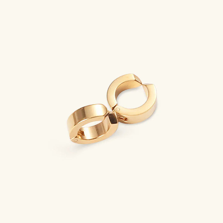Gold-Plated  Stainless Steel  Chunky Huggie Earrings for Women