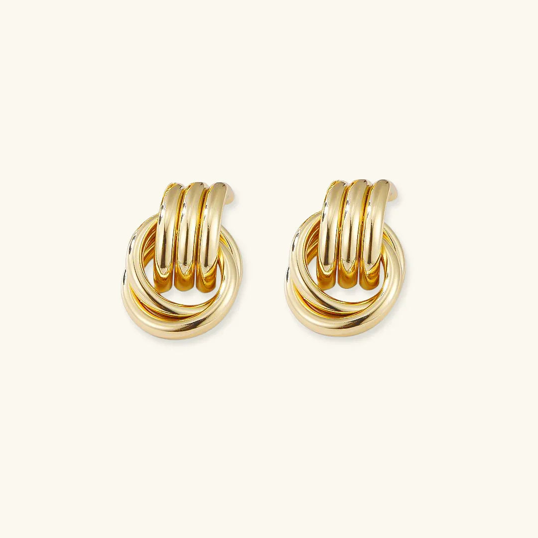 Gold-Plated Layered Hoop Earrings For Women
