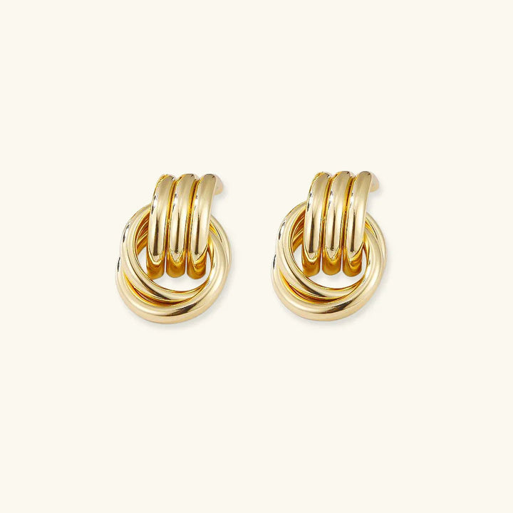 Gold-Plated Layered Hoop Earrings For Women