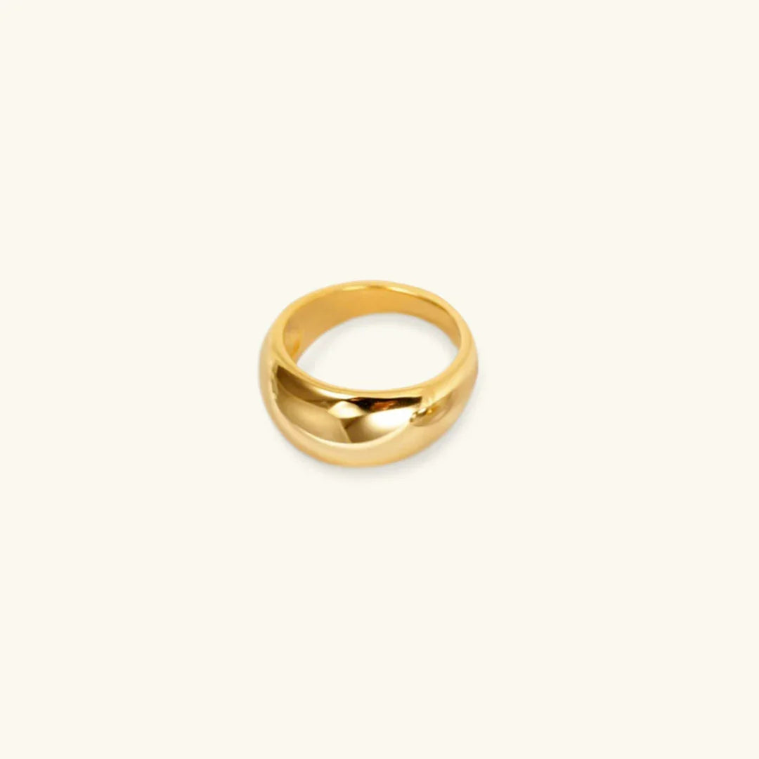 Gold-Plated Statement Ring Women Wide Band