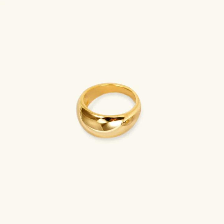 Gold-Plated Statement Ring Women Wide Band