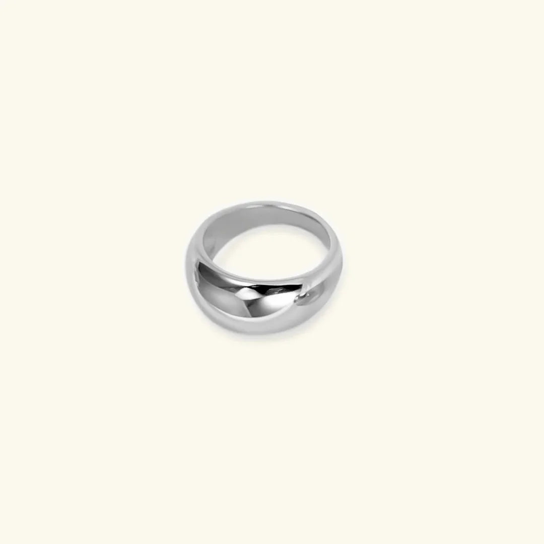 Gold-Plated Statement Ring Women Wide Band