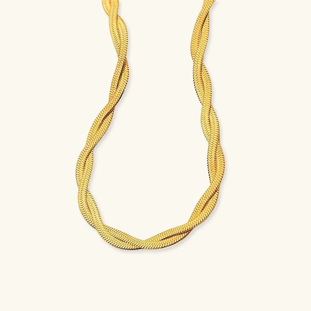 Gold-Plated Twisted Chain Necklace for Women