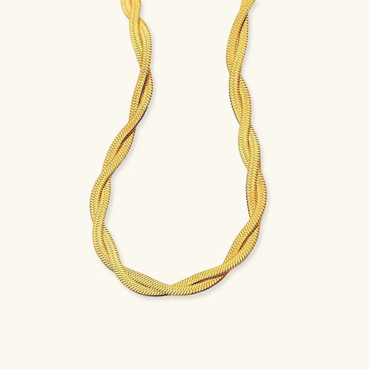 Gold-Plated Twisted Chain Necklace for Women