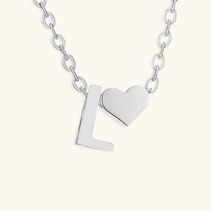Gold-Plated Initial Heart Pendant Necklace