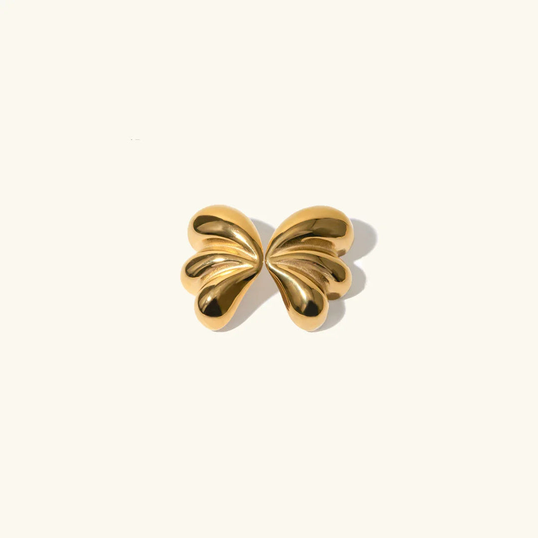 Gold-Plated Butterfly Earrings with Waterproof Stainless Steel